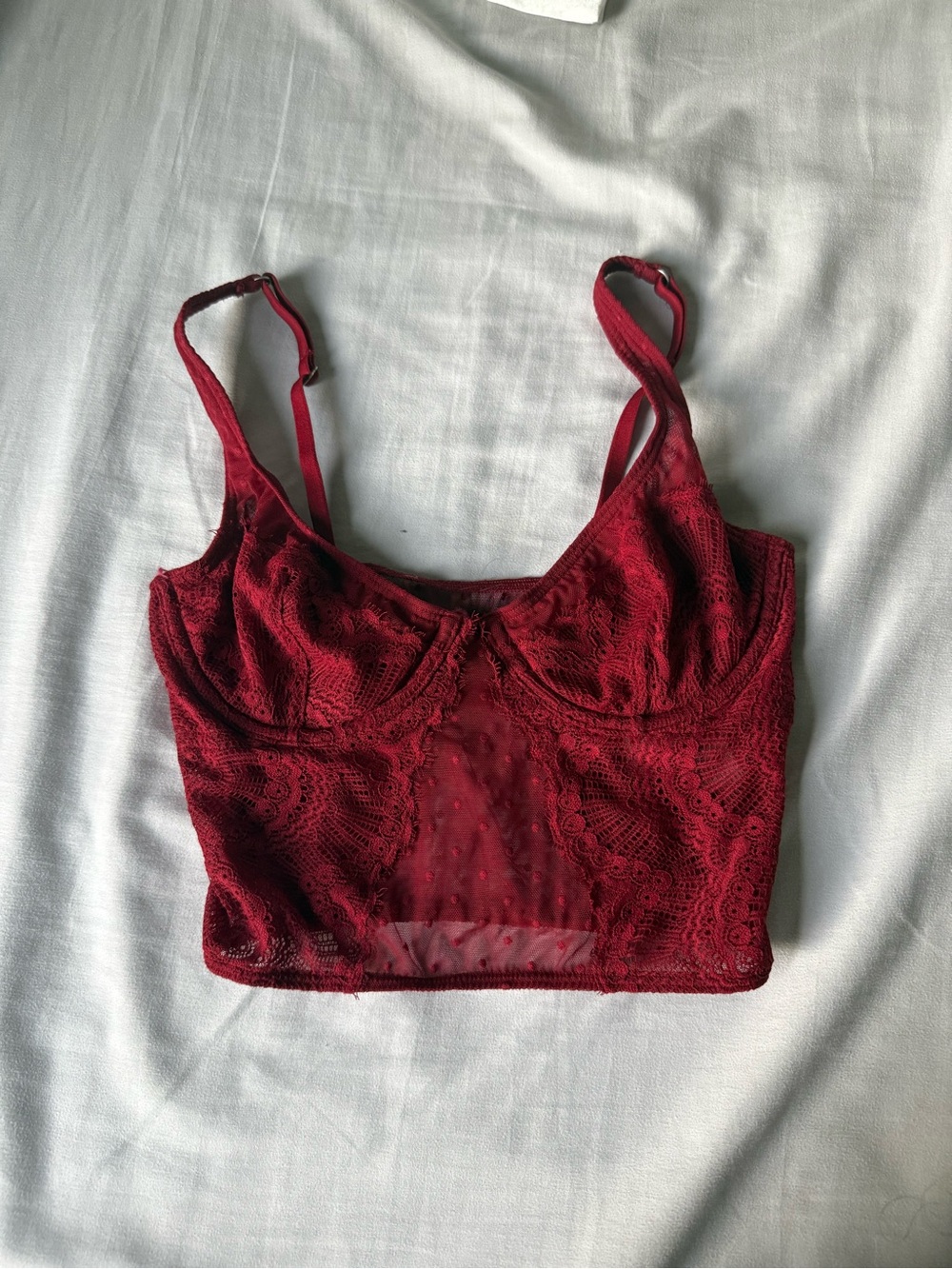 Gilly Hicks Red Lace Bralette Top Still